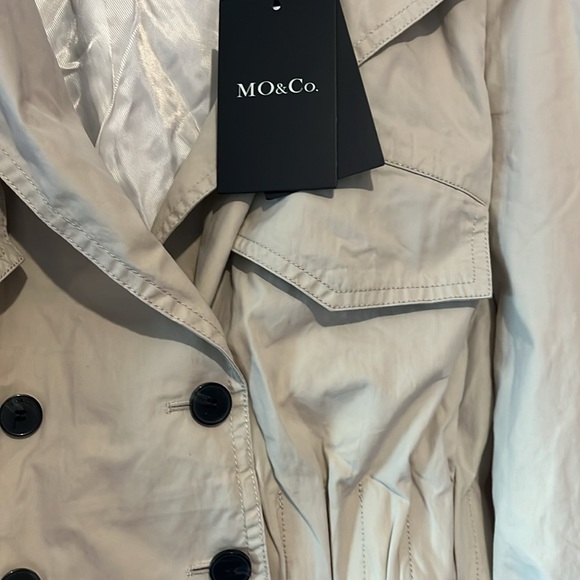 MO&Co. Women's Trench Style Cropped Jacket Cool Loose Lapel - Picture 8 of 9